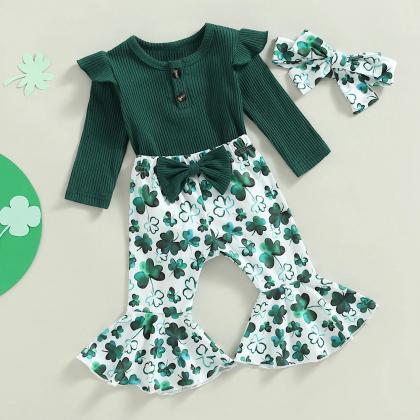 Baby Girl St. Patricks Day Outfit Long Sleeve..