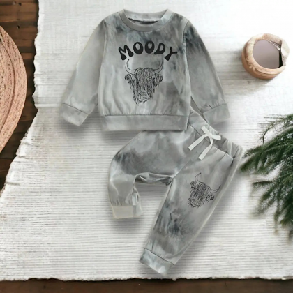 Baby Toddler Boys Western Moody Graphic Print..