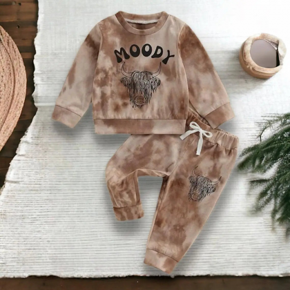 Baby Toddler Boys Western Moody Graphic Print..