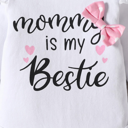 Infant Baby Girl Mommy Is My Bestie Graphic Print..