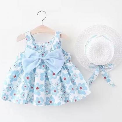 Baby Toddler Girls Pink Or Blue Floral Print..