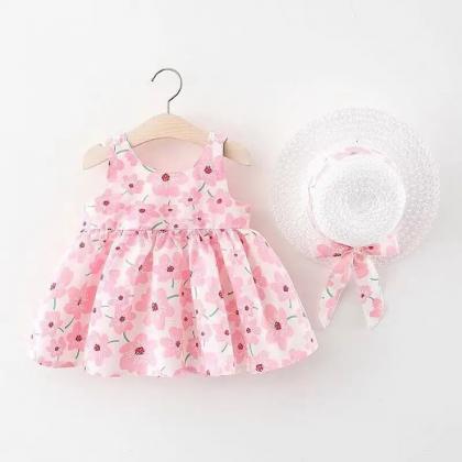 Baby Toddler Girls Pink Or Blue Floral Print..