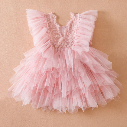 Baby And Toddler Girls Pink Or White Ruffled Lace..