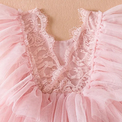 Baby And Toddler Girls Pink Or White Ruffled Lace..