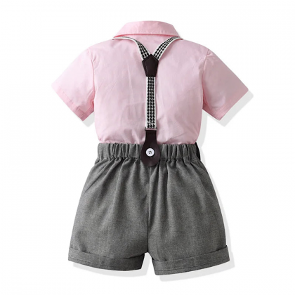 Boys Easter Outfit 4pc Suit Short Sleeve Shirt..